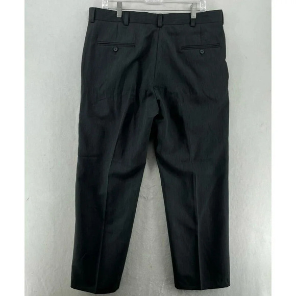 Kenneth Cole Reaction Dress Pants Men Sz 36Wx30L Dark Gray Slacks Textured Stria - Picture 2 of 12